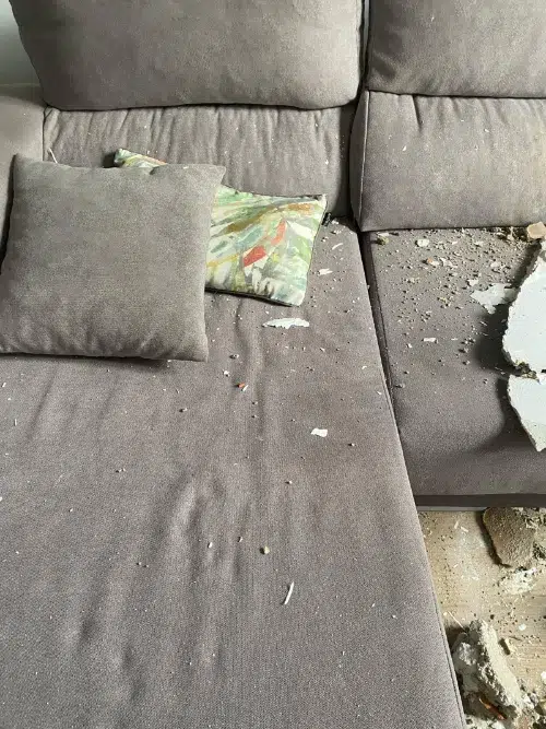 Proceso de limpieza profesional del sofá