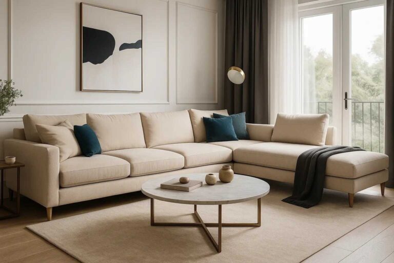 Sofá limpio tras servicio de limpieza a domicilio en Boadilla del Monte con resultado profesional